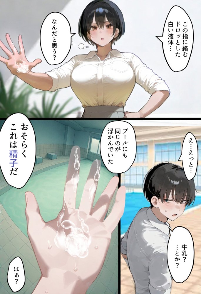 俺の爆乳競泳カノは大会裏で童貞坊主に筆下ろし強要され乳首イキから孕ませSEX漬けにされてた話 【寝取られ精液プール2】 エロ同人誌画像 009