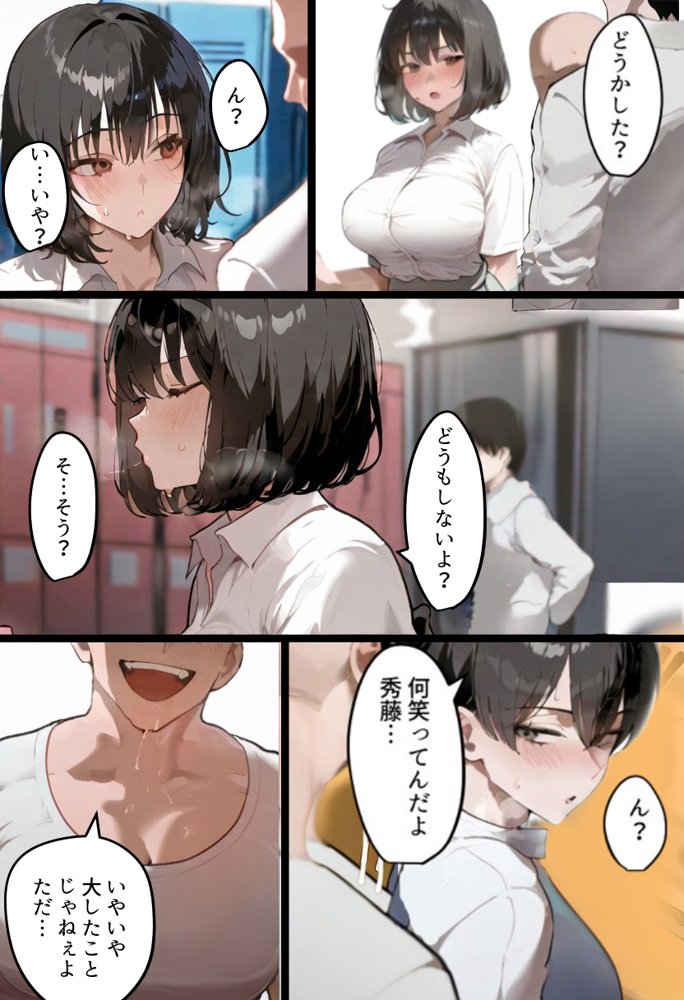俺の爆乳競泳カノは大会裏で童貞坊主に筆下ろし強要され乳首イキから孕ませSEX漬けにされてた話 【寝取られ精液プール2】 エロ同人誌画像 011