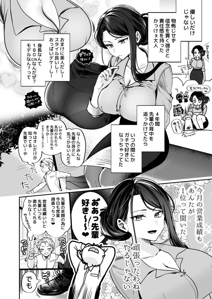 デカ女上司と元チャラ男の後輩くん ＃1 エロ同人誌画像 005