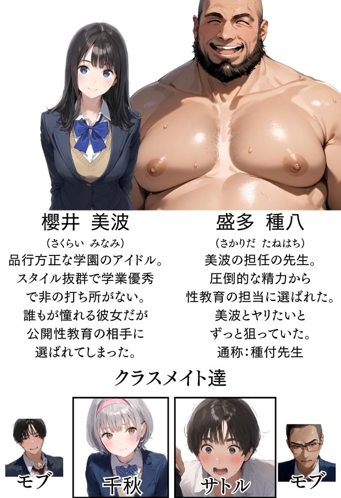 【熱血！種付け先生】少子化対策のため学園一の美少女が種付けおじさんに寝取られた件 エロ同人誌画像 003