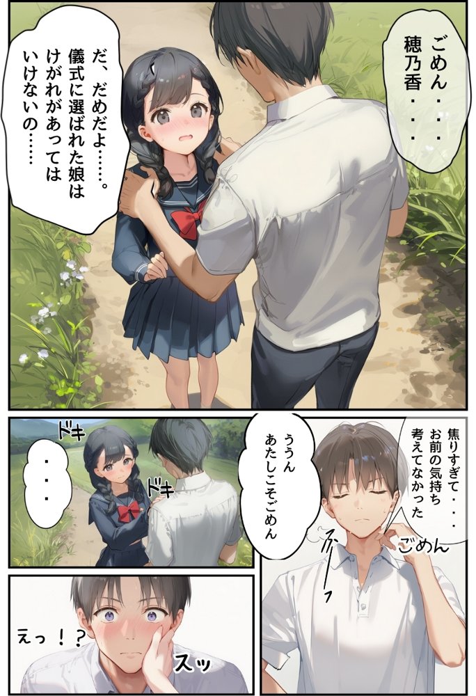 【因習村】村の飢饉を救うため差し出された僕の彼女、BMI40越えの性欲だけはいっちょ前の種付けおじさんに媚薬を飲まされ、おじさん特有のねちっこい前戯で全身べちょべちょに舐められた挙げ句、聖なる肉棒（チンカス付き）の掃除を実施！その後は遂に処女おまんこにゴールイン！入念かつ丹念にがん突きにされ、イキまくりんぐ！一晩中汗だくで連続絶頂アクメを決めさせられた話 エロ同人誌画像 015