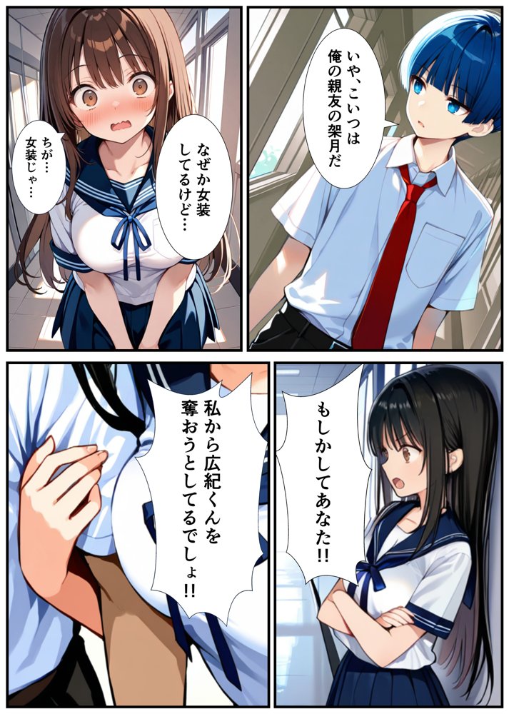 女体化したので大好きだった親友を寝取った話 エロ同人誌画像 022