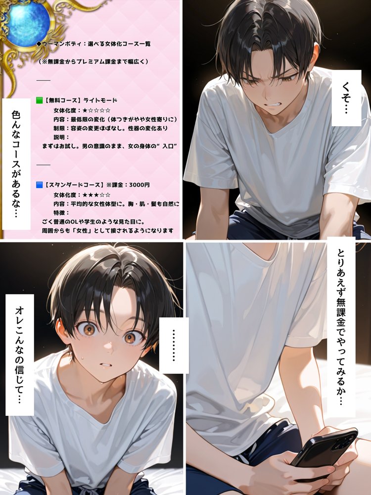 女体化アプリに課金してOL性活はじめました エロ同人誌画像 008