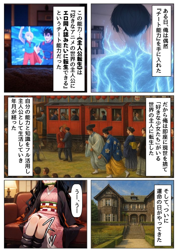 鬼滅な少女達に種付けしまくる【前編:遊郭編まで】《ストーリー＆台詞あり》〜【巨根チート主人公転生】〜 エロ同人誌画像 001