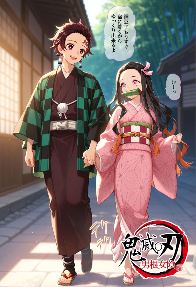 鬼滅〇刃〜男根女陰編〜 エロ同人誌画像 001